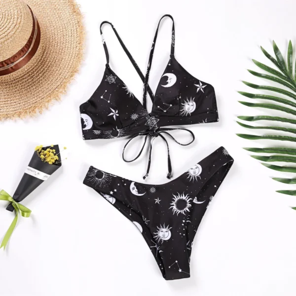 Sunflower Printed Bikini Set Sexy Swimwear Women 2025 Mujer Push Up Padded Biquini Bathers Bandage Bathing Suit Swimsuit Bikini - Image 6