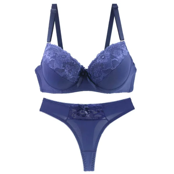 2021 New Sexy Push Up Bra Sets Padded Intimates Lace Thongs Underwear For Women BCDE Cup Plus Size Lingerie Female - Image 6