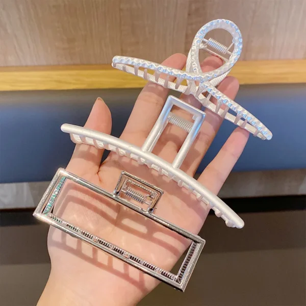 Simple Metal Hollow Out Geometric Hair Claw Ladies Elegant Hair Accessories Cross Crab Bath Clip For Women Fashion Girl Headwear - Image 6