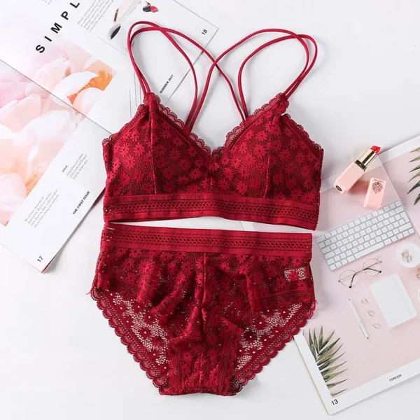 Women Lace Bras Set Backless Bralette Seamless Underwear Sexy Lace Top Lingerie Bra And Brief Sets Ultrathin Female Intimates - Image 6