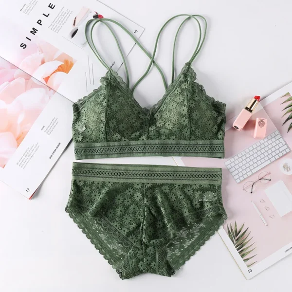 Women Lace Bras Set Backless Bralette Seamless Underwear Sexy Lace Top Lingerie Bra And Brief Sets Ultrathin Female Intimates - Image 5