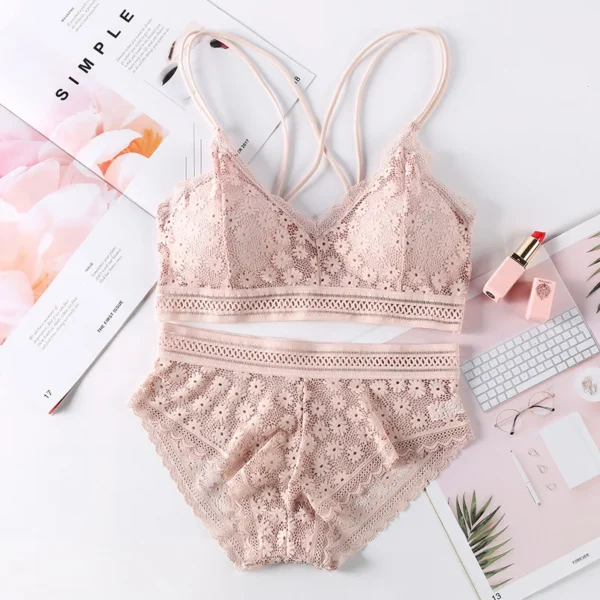 Women Lace Bras Set Backless Bralette Seamless Underwear Sexy Lace Top Lingerie Bra And Brief Sets Ultrathin Female Intimates - Image 4