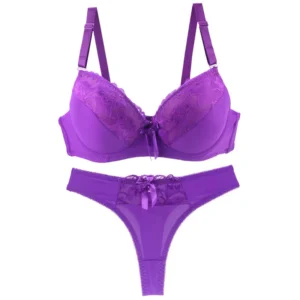 2021 New Sexy Push Up Bra Sets Padded Intimates Lace Thongs Underwear For Women BCDE Cup Plus Size Lingerie Female