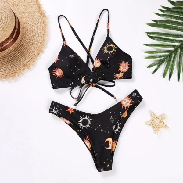 Sunflower Printed Bikini Set Sexy Swimwear Women 2025 Mujer Push Up Padded Biquini Bathers Bandage Bathing Suit Swimsuit Bikini - Image 5