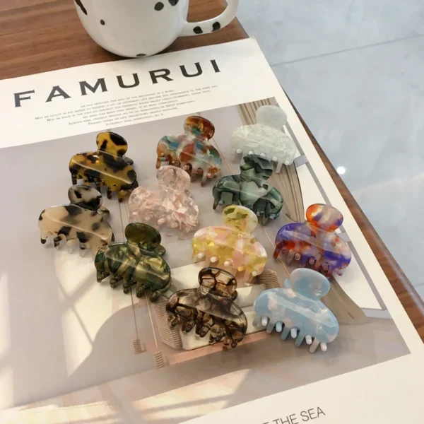 2024 Autumn New Fashion Girls Little Hair Clip Accessories Colourful Acetate Sheet Geometric For Women Sweet Hairpins Headdress - Image 3