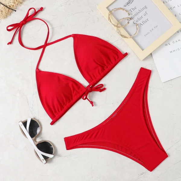 bikini suit solid color swimsuit women's Beach swimsuit