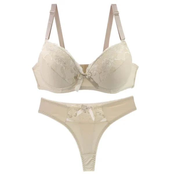 2021 New Sexy Push Up Bra Sets Padded Intimates Lace Thongs Underwear For Women BCDE Cup Plus Size Lingerie Female - Image 4