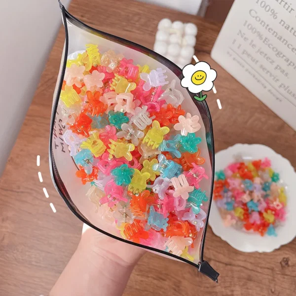 10/20Pcs Girls Cute Cartoons Hair Clips Claw Clip Flower Star Small Hair Claws Children Sweet Hairpins Fashion Hair Accessories - Image 2