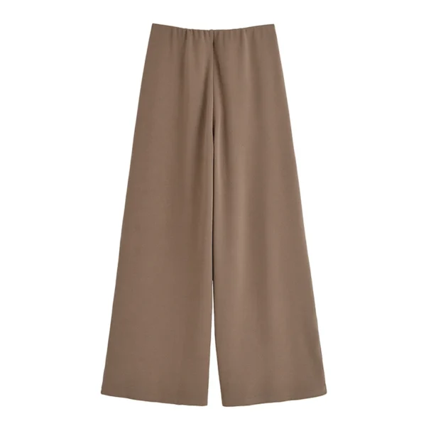 TRAF Simple Style Wide Leg Pants 2 Pieces Sets For Women Ruched Pin Vest Top Trousers Women's Suit 2025 New Casual Woman Outfits - Image 5