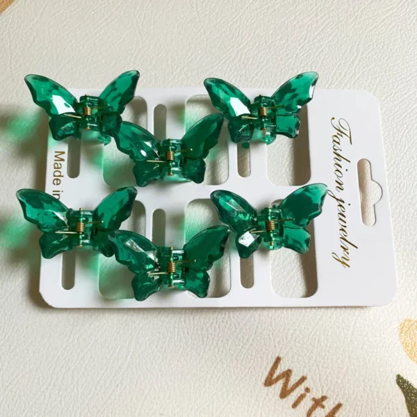6Pcs/set Mini Colorful Transparent Haircrab Butterfly Small Hair Claw Clip Sweet Clamps Side Barrettes Hair Accessories Gift - Image 3