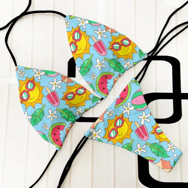 Summer Women Biquini Two Piece Suits  Bikini Swimsuit  New Swimwear Lace Up Bikinis Set Backless Bathing Suit For Female - Image 2