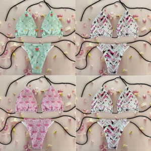 Women's Swimwear Bikini Set New Pink Swimsuits Woman Bathing Suits Bikinis Female Beachwear Maillot De Bain Femme