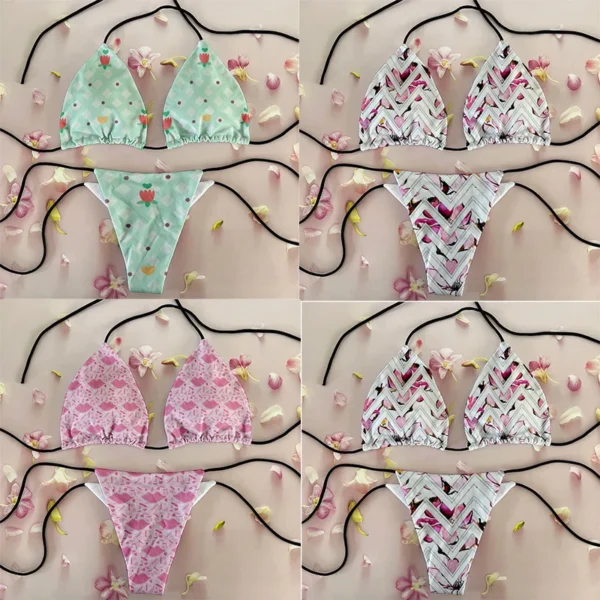Women's Swimwear Bikini Set New Pink Swimsuits Woman Bathing Suits Bikinis Female Beachwear Maillot De Bain Femme