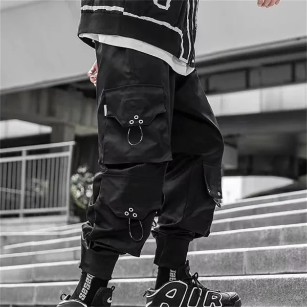 Men Joggers Cargo Pants Multi-pocket Elastic Waist Harem Pants Men Casual Hip Hop Streetwear Sweatpants Pencil Pants Techwear