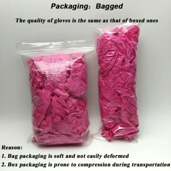 50/100PCS Pink Nitrile Gloves Kitchen Cleaning Disposable Gloves Suitable for Nail Hairdressing Tattoo Food Preparation Tools - Image 5
