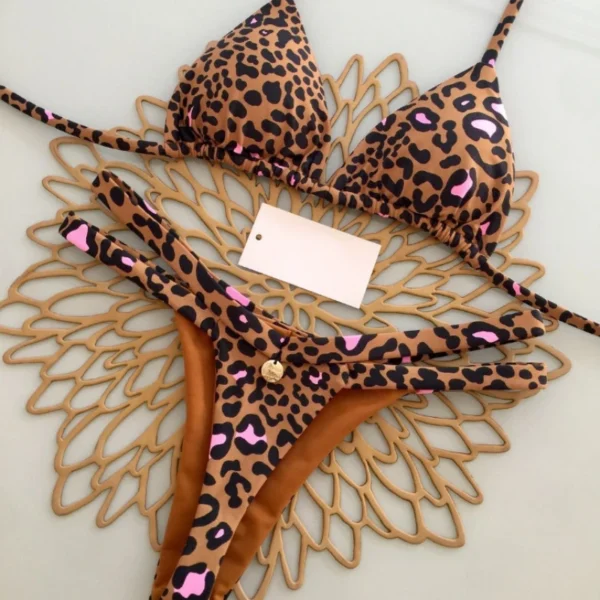 New Bikini Women Swimsuit Beach Vacation Swimwear Leopard Printed  Bikini Set Beachwear Swimsuit Thong Bathing Suit Biquinis - Image 3