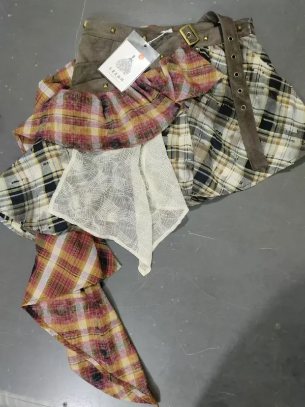 New In Autumn 2024 Trend Streetwear Y2K Skirts For Women's A Line Irregular Patchwork Plaid Pant Skirts Faldas Woman Clothing - Image 2