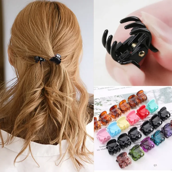 Mini Hair Claw Clips for Women Girls Korean Simple Small Black Transparent Plastic Clips Hairpin Kids Hair Styling Accessories - Image 3