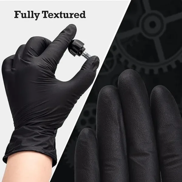 10/20/50/100PCS Black Nitrile Disposable Gloves for Work Latex Free Home Cleaning Glove Textured Mechanic Tattoo Hair Dye Beauty - Image 2