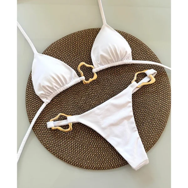 Halter Micro Bikini 2025 Women Swimsuit Solid Swimwear Thong Bikinis Set Brazilian Beach Wear Bathing Suit Biquini Female - Image 2