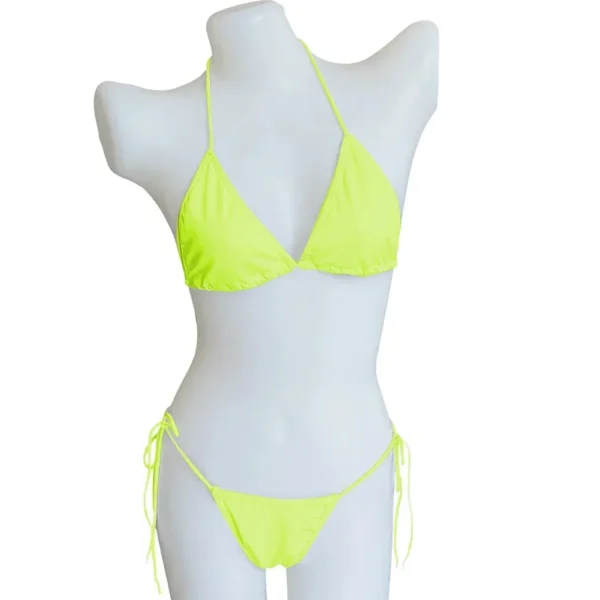 Swimsuit Micro-Bikinis Women BreathableSwimwear High Cut Bathing Suits Push Up Biquinis Bandage Beachwear Solid Bikini Sets - Image 4