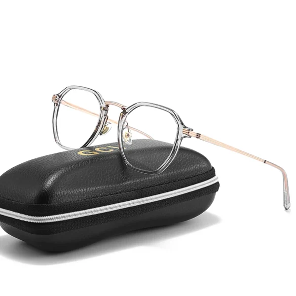 GCV Brand Men's And Women's Universal Square Minimalist Design Fashionable New Acrylic Metal Glasses Frame Anti Blue Glasses - Image 2