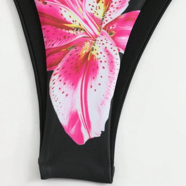 Fashion Flower Print Bikini Set Women's High Waist Long Skirt 3 Piece Swimsuit  Mini Triangle Backless Thong Bathing Suit - Image 4