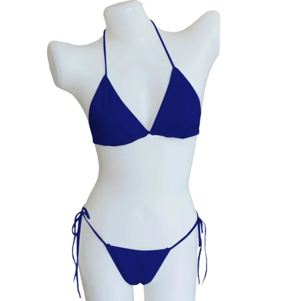 Swimsuit Micro-Bikinis Women BreathableSwimwear High Cut Bathing Suits Push Up Biquinis Bandage Beachwear Solid Bikini Sets - Image 2