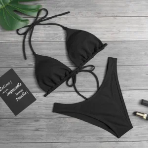 Monochrome Women's  Bikini Women's Swimwear Beach Bikini Beach Suit Bathrobe Swimwear