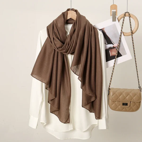 New Cotton Linen Hijab Scarf For Women Femme Musulmane shawls Kebaya Women's Hijab Headscarf Wrap Stoles Solid Islamic Headband - Image 3