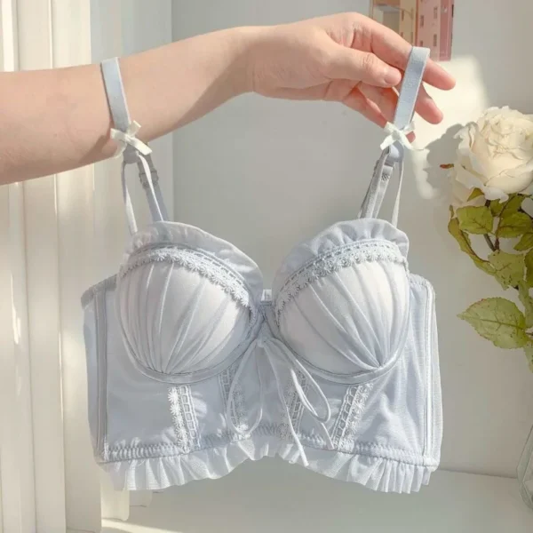 French Lace Lingerie Sexy Set Women Comfort Bralette Minimizer Push Up Support Wirefree Bra for Petite Big Breasts Anti Sagging - Image 6