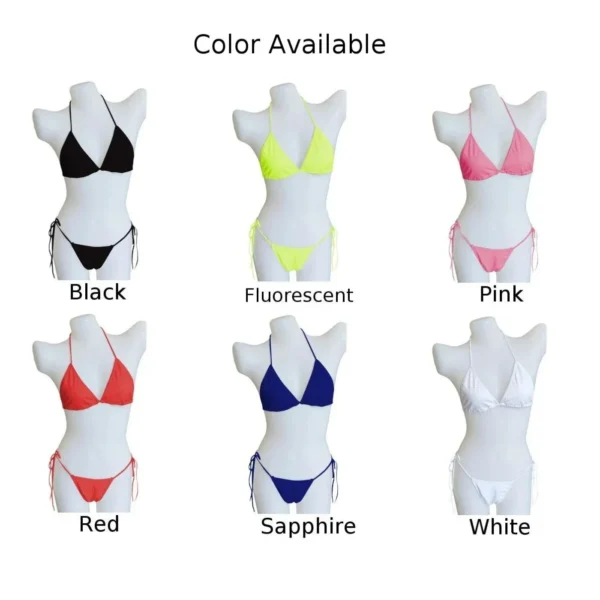 Swimsuit Micro-Bikinis Women BreathableSwimwear High Cut Bathing Suits Push Up Biquinis Bandage Beachwear Solid Bikini Sets - Image 5