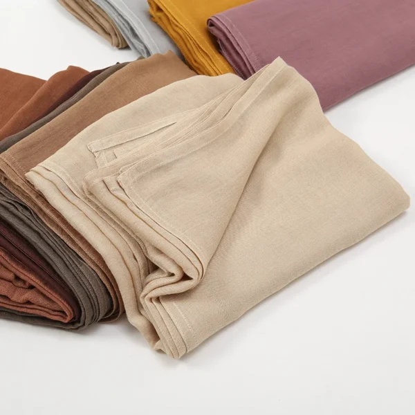 2 Pcs Set Viscose Hijab Matching Color Jersey Cap Plain Cotton Modal Muslim Women Scarf Soft Shawl Turbante Femenino - Image 3