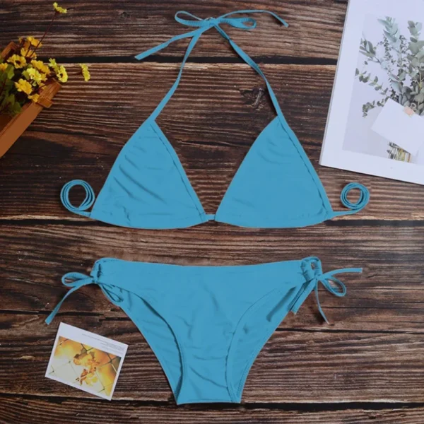 Women Swimsuit String Thong Bikini Set Sexy Swimsuit Bandage Style Hot Brazilian Swimwear Woman Two-piece Swimsuit Bikinis - Image 4