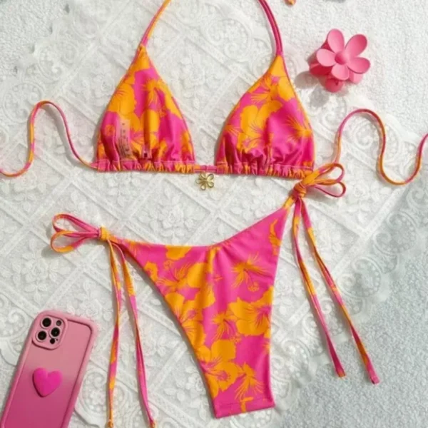 Printed SwimsuitbikiniHigh-end two-piece swimsuit set women - Image 2