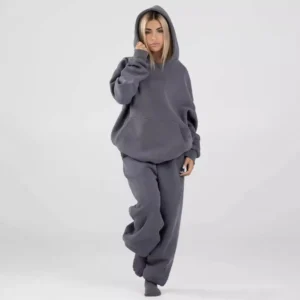 Comfrt New In Matching Sets Tracksuit Women Hoodies Pullover Solid Pocket Sweatshirts High Waist Pencil Pant Matching Jogger Set