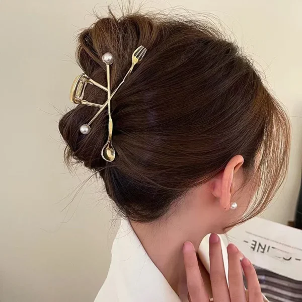 New Punk Geometric Metal Gold Silver Simple Hair Clip Claw for Women Trendy Large Crab Catches Clamp Korea Headwear Accessories - Image 4