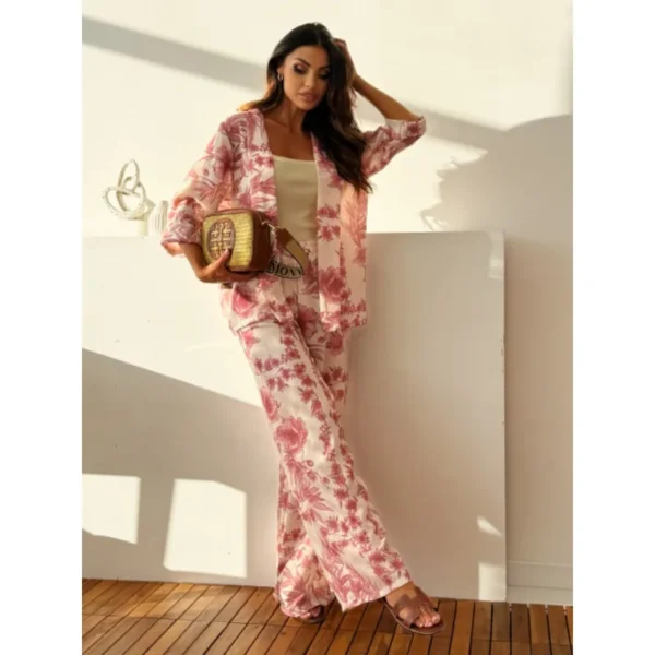Plus Size New Women's Long sleeve Coat & Long Pants Sets Ladies Casual Set Fashion Elegant Print Party Woman 2 Piece Set Outfit - Image 6