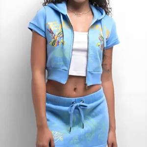 New Fashion Y2K Sportswear Two-piece Set for Women Casual Black Spicy Girl Short Skirt Slim Fit Hoodie Casual Short Skirt