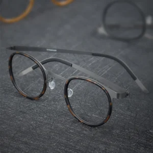 Denmark Luxury Brand Pure Titanium Eyewear Screwless Design Men Glasses Frame Mirror Ring Separation Blue Light Eyeglasses