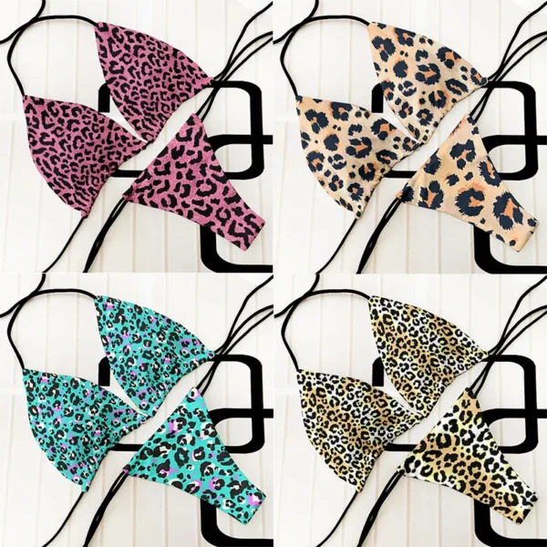 Fashion  bikini suit women's two-piece swimsuit leopard print summer ladies beachwear push-up swimsuit women's clothing