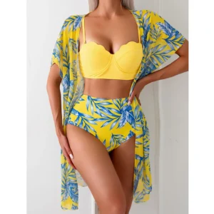 Push Up Bikini 2025 Women Swimsuit Female Swimwear Bikinis Set Brazilian 3 Pieces Set Beach Bathing Suit Cover Up Biquini