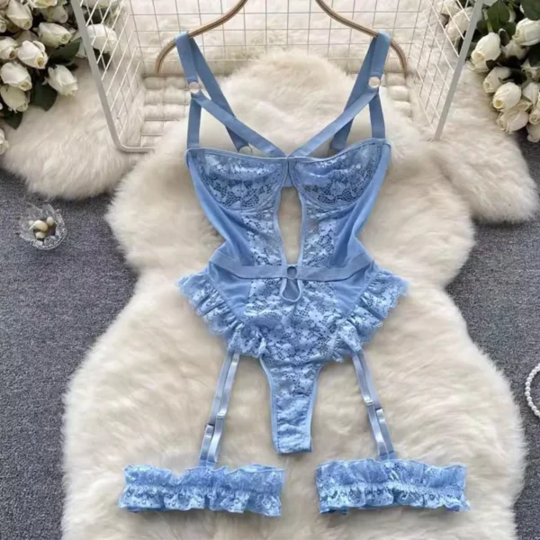 Plus Size Sexy Bra Set Women's Sexy Lingerie Babydoll Intimates Underwear Bra Panties Set G-string Garter Belt Sexi Lenceria - Image 3