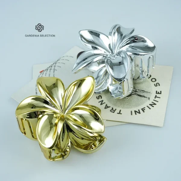 8CM Oversized Flower Acrylic Hair Clip Gradient Pattern Women's Sweet Hair Beach Resort Claw Crab Clip Hairpin Headgear - Image 6