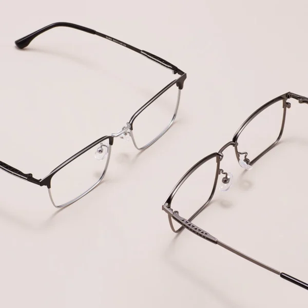 Comfortable Rectangular Men Business Full Rim Spectacle Large Browline Metal Glasses Frame For Optical Prescription Lenses - Image 3