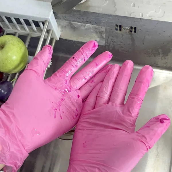 50/100PCS Pink Nitrile Gloves Kitchen Cleaning Disposable Gloves Suitable for Nail Hairdressing Tattoo Food Preparation Tools - Image 4