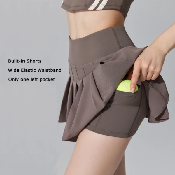 VITALINOVO Womens Girl High Waisted Pleated Tennis Skirt School A-Line Skater Skirts with Lining Shorts Golf Athletic Skort - Image 5