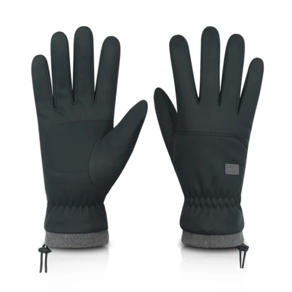 Men's Black Windproof Ski Gloves, Warm Snowboard Gloves, Men's Bicycle, Motorcycle Riding, Winter - Image 4