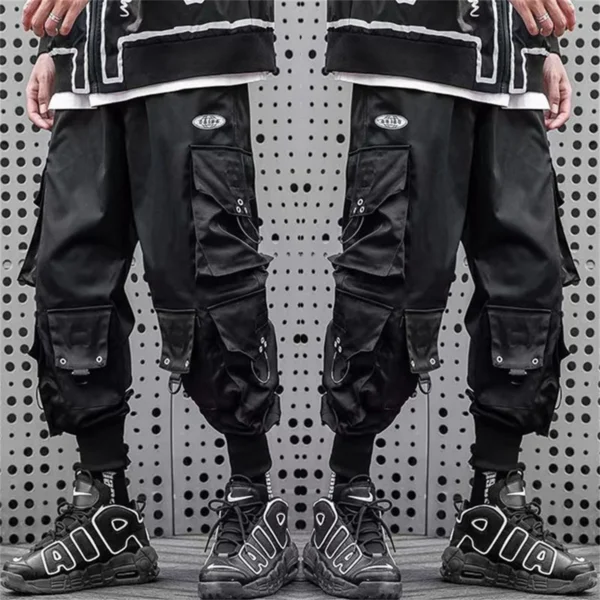 Men Joggers Cargo Pants Multi-pocket Elastic Waist Harem Pants Men Casual Hip Hop Streetwear Sweatpants Pencil Pants Techwear - Image 2