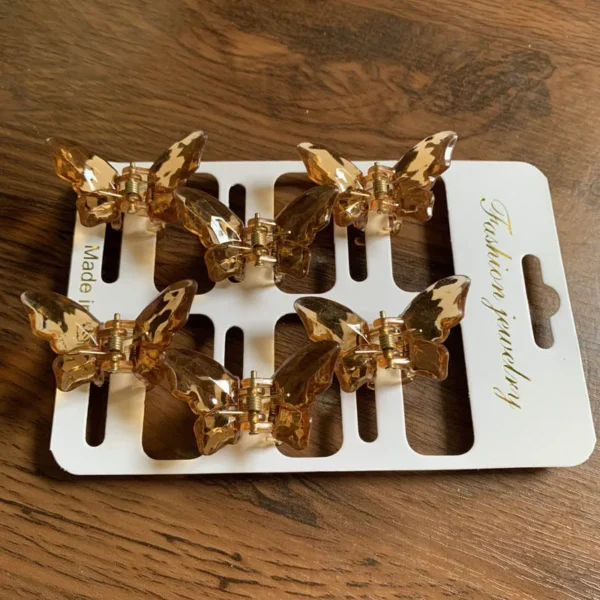 6Pcs/set Mini Colorful Transparent Haircrab Butterfly Small Hair Claw Clip Sweet Clamps Side Barrettes Hair Accessories Gift - Image 4